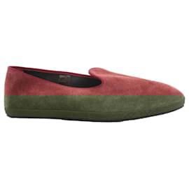 Corneliani-CORNELIANI Velvet Loafers in Burgundy, Size 43-44 EU-Dark red