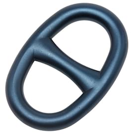 Hermès-Bague à foulard Chaine d'Ancre Hermès en bleu marine-Bleu Marine