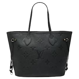 Louis Vuitton-Louis Vuitton Monogram Empreinte Neverfull MM Tote Bag-Black
