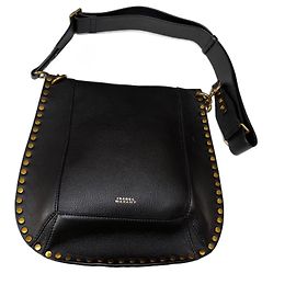 Borsa hobo Osaka in pelle nera con borchie Isabel Marant Nero