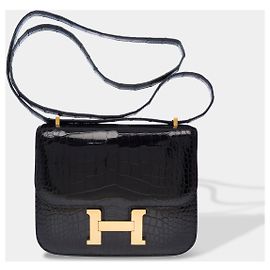 Hermès Bolsa HERMES Constance em Couros Exóticos Preto - 103009 Preto