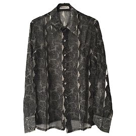 Blusa de chiffon de seda estampada Equipment Preto Bege Preto Bege