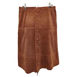 Bel Air Smart Chic Winter Velvet Skirt TXS/S Camel