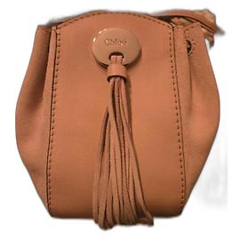 Chloé Mini Bolsa Gala Couro Bege Bege