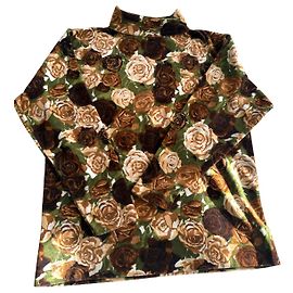 Top col roulé  vintage Cacharel Marron Beige Vert