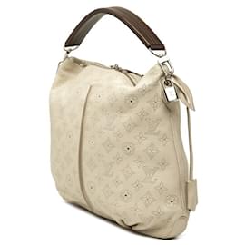 Louis Vuitton-Louis Vuitton Monogram Mahina Selene PM Tote/Shoulder Bag-White,Cream