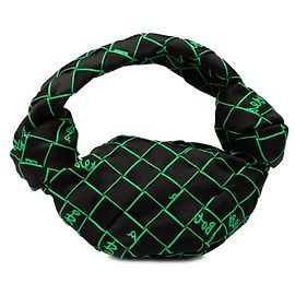 Bottega Veneta Double Knot Webbing Handbag Black Green