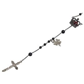 Collier Croix de Rosaire Dolce & Gabbana Noir Argenté Rouge
