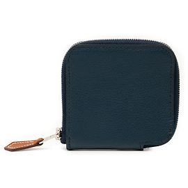 Hermès Azap Silkin Compact Wallet/Coin Case Navy blue