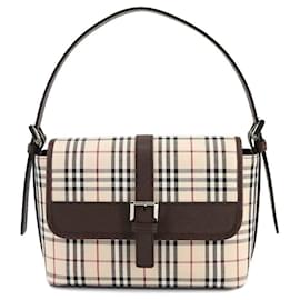 Burberry-Bolsa de Ombro Burberry Nova Check-Marrom,Bege