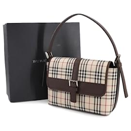 Burberry-Bolsa de Ombro Burberry Nova Check-Marrom,Bege