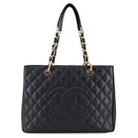 Chanel-Bolsa Tote Grande com Corrente Matelassé CHANEL-Preto