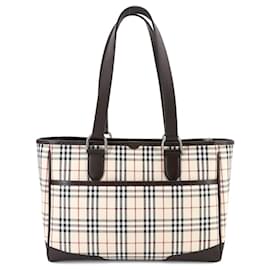 Burberry-Bolsa Tote Burberry Nova Check-Marrom,Bege