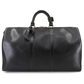 Louis Vuitton-Bolsa Boston Keepall 50 em couro Epi Louis Vuitton-Preto