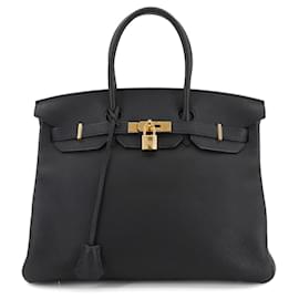 Hermès-Bolsa Hermès Birkin 35 em couro Togo preto-Preto
