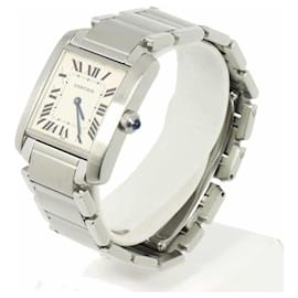 Cartier-Relógio Quartz Infantil Cartier Tank Française MM W51003Q3 Marfim-Outro