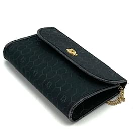 Christian Dior-Bolsa de ombro em lona preta Christian Dior-Preto
