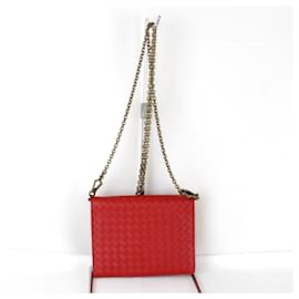 Bottega Veneta-Bolsa de ombro em couro vermelho Intrecciato da Bottega Veneta-Vermelho