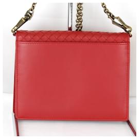 Bottega Veneta-Bolsa de ombro em couro vermelho Intrecciato da Bottega Veneta-Vermelho