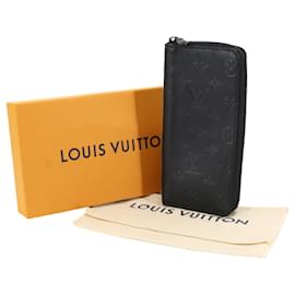 Louis Vuitton-Carteira Zippy Monogram Shadow Louis Vuitton em couro preto-Preto