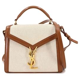 Saint Laurent-Bolsa de mão e ombro Cassandra Mini 2 em 1 da Saint Laurent-Marrom,Bege