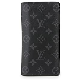 Louis Vuitton-Carteira Brazza Monogram Eclipse Louis Vuitton-Monograma