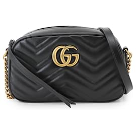 Gucci-Bolsa de Ombro Gucci GG Marmont Chain-Preto