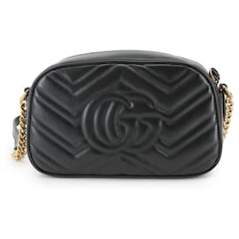 Gucci-Bolsa de Ombro Gucci GG Marmont Chain-Preto