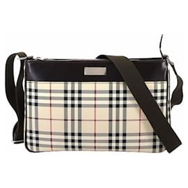 Burberry-Bolsa de Ombro Burberry Nova Check-Marrom,Bege