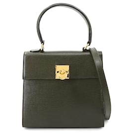 Céline-Bolsa de mão/ombro Celine Gancini 2 em 1-Caqui