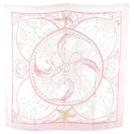 Hermès-Lenço de seda Carré 90 Parures Oceanas da Hermès-Rosa