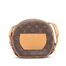 Louis Vuitton-Caixa de Chapéu MM em Lona Crossbody Marrom-Marrom