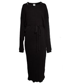 Autre Marque Baserange, maxikleid mit Rippstruktur Schwarz