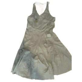 Vestido Ikks de algodón caqui Otro