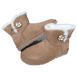 Bottines Ugg Pearl Gem Bling en daim de cerf marron Marron