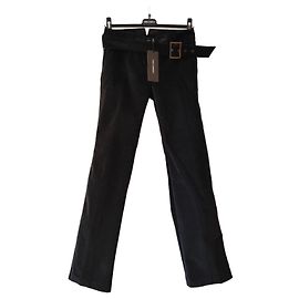 DOLCE & GABBANA PANTALONE IN VELLUTO A COSTE. Nero