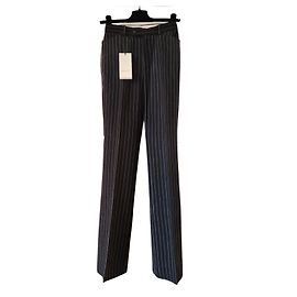 GUCCI WOOL PINSTRIPED PANTS. Black