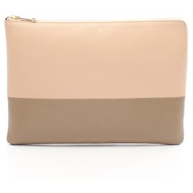 Céline Pochette en cuir beige Celine Beige