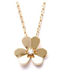 Van Cleef & Arpels Frivole 18K Pink Gold Diamond Pendant Necklace Golden