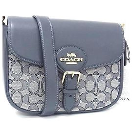 Sac à épaule COACH Signature CU998 Marron Bleu Marine