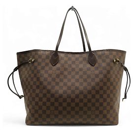BOLSA LOUIS VUITTON NEVERFULL GM TOILE DAMIER EBENE N40597 Marrom