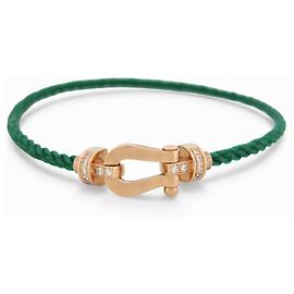 FRED FORCE 10 MM ARMBAND AUS 18K ROSEGOLD + GRÜNDRAHT 16,5CM BANGLE Golden