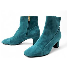 Hermès NOVAS BOTAS ANKLE HERMES LEXIE EM CAMURÇA AZUL 39 + CAIXA BOTAS Azul
