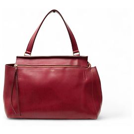 Céline BOLSA DE MÃO DE COURO BORDEAUX VINTAGE CELINE EDGE Bordeaux