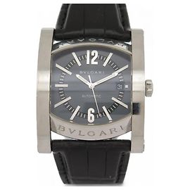 RELOJ BULGARI ASSIOMA AA48S 48MM ACERO CORREA DE CROCO AUTOMÁTICO Plata