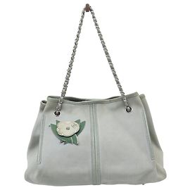 BOLSA DE MÃO CHANEL BOLSA DE COMPRAS CAMÉLIA COURO SUEDE CINZA BOLSA TOTE Cinza