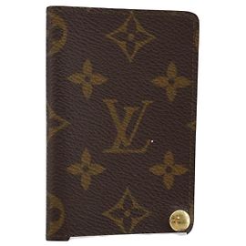 Porta carte a pressione Louis Vuitton Monogram in tela Marrone