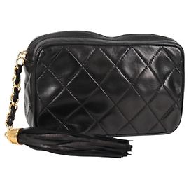 Chanel Camera CC Tassel Bag Leather Black