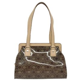 Borsa Gancini in vinile Salvatore Ferragamo Marrone