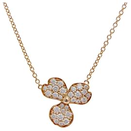 Tiffany & Co-Colar de Diamante Tiffany Paper Flower em Ouro Rosa-Dourado